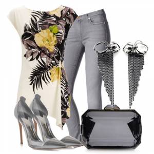 серые джинсы в гардеробе