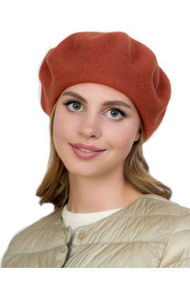 КЛАССИЧЕСКИЙ БЕРЕТ ИЗ ВАЛЯНОЙ ШЕРСТИ БЕЗ УКРАШЕНИЙ 