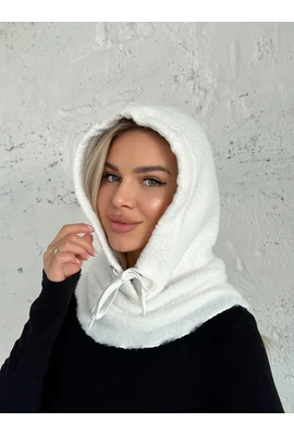 Капюшон буклє з коміром 119-001 білий