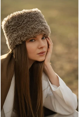 Шапка кoзачка Лама 9602 колір какао, р. 56-57