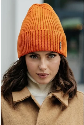 Оранжевая вязаная шапка Тина 490-027