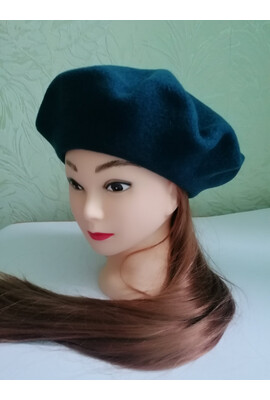 Классический берет из валяной шерсти Flora (Флора) 298 морская волна