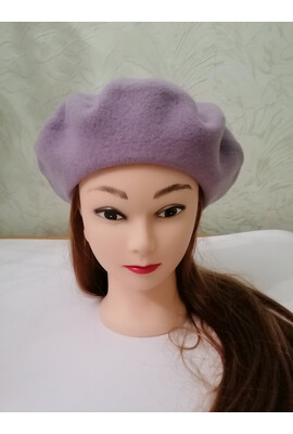Классический берет из валяной шерсти Flora (Флора) 642 пепел сирени