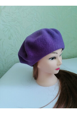 Классический берет из валяной шерсти Tonak Флора 030 фіалковий