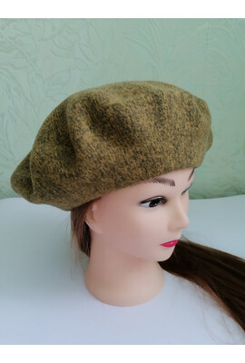 Класичний берет з валяної вовни Tonak Флора 353М болотний меланж